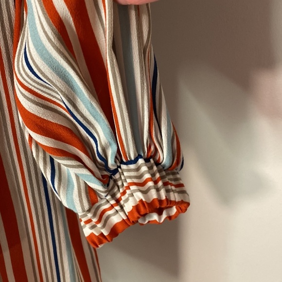 Allen Schwartz Boutique line striped cold shoulder sheath midi dress size 4 - Picture 7 of 11